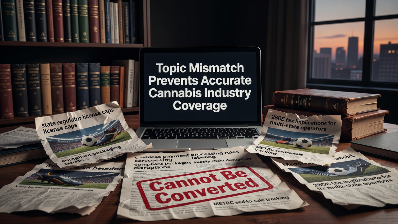 Editorial Note: Topic Mismatch Prevents Accurate Cannabis Industry Coverage